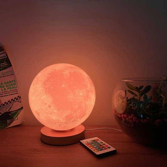 Rotating Moon Lamp – 16 LED Colors with Remote Control